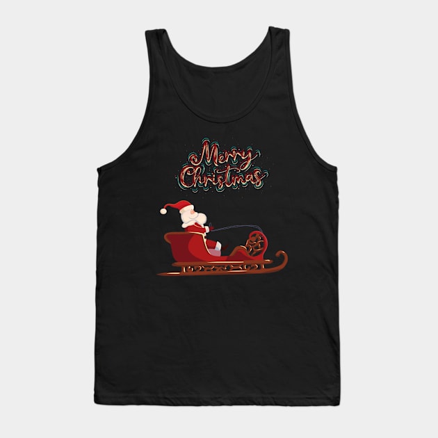 Merry Christmas Santa Funny Ugly Xmas Ugly Christmas Tank Top by fromherotozero